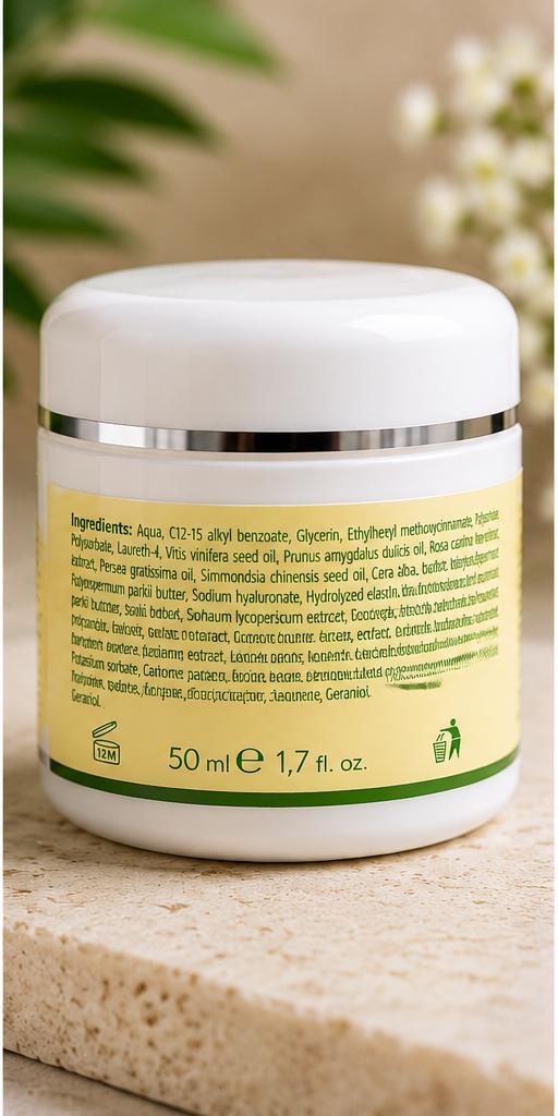 Crema Nutriente  Antirughe con Acido Ialuronico ed Elastina 50 ml
